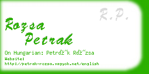 rozsa petrak business card